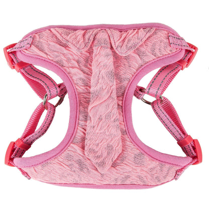 Pet Life ®  'Chichi Shaggy' Mesh Reversed Adjustable Fashion Dog Harness W/ Shaggy Neck Tie