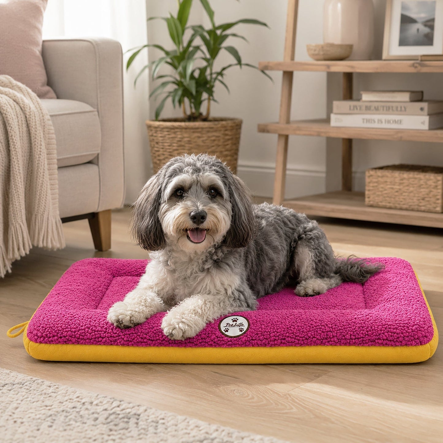 Pet Life ® 'Eco-Paw' Reversible Eco-Friendly Recyclabled Polyfill Fashion Designer Pet Dog Bed Mat Lounge