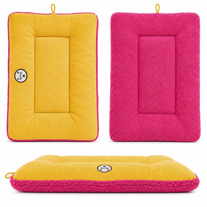 Pet Life ® 'Eco-Paw' Reversible Eco-Friendly Recyclabled Polyfill Fashion Designer Pet Dog Bed Mat Lounge