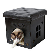 Pet Life ® Kitty Kallapse Collapsible Folding Kitty Cat House Tree Bed Ottoman Bench Furniture