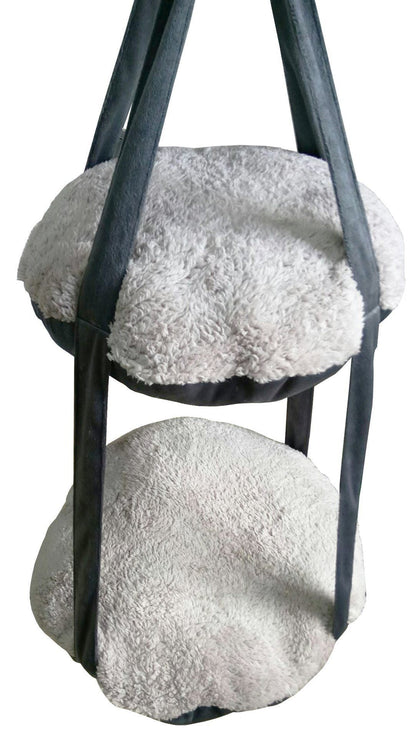 Pet Life ® 'Kittyhaus' Dual-Lounge Hanging Relaxing Kitty Cat Pillow Bed Hammock Lounger