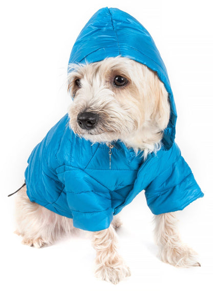 Pet Life ® Lightweight Adjustable and Collapsible 'Sporty Avalanche' Dog Coat w/ Pop-out Zippered Hood