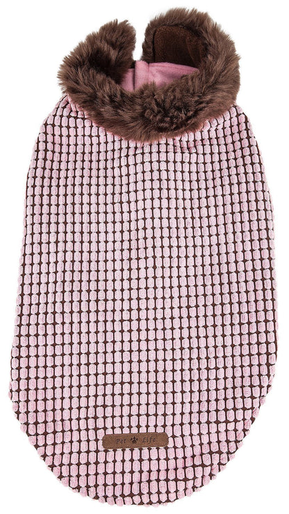 Pet Life ®  Luxe 'Beautifur' Box-Stitched Elegant Designer Mink Fur Dog Coat