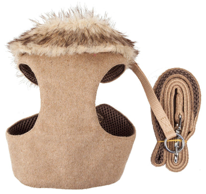 Pet Life ® Luxe 'Furracious' 2-In-1 Adjustable Dog Harness and Leash with Detachable Fur Collar