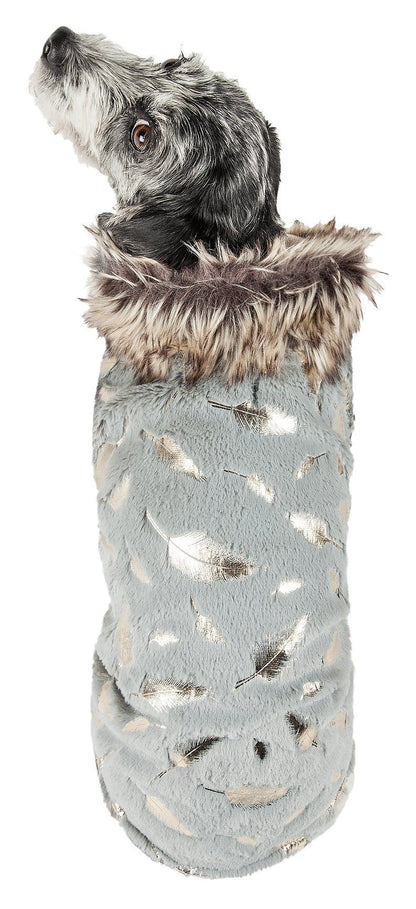 Pet Life ® Luxe 'Gold-Wagger' Gold-Leaf Fashion Designer Fur Dog Coat