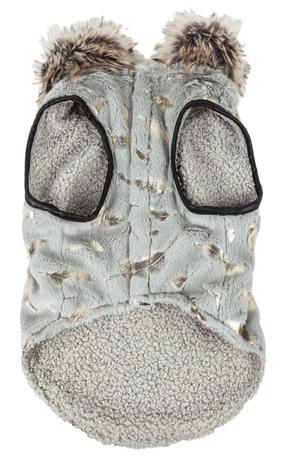 Pet Life ® Luxe 'Gold-Wagger' Gold-Leaf Fashion Designer Fur Dog Coat