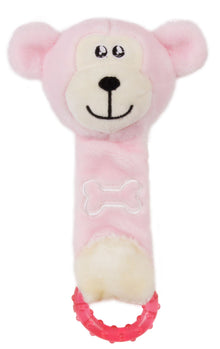 Pet Life ® Moo-Born' Plush Squeaky and Crinkle Newborn Rubber Teething Cat and Dog Toy