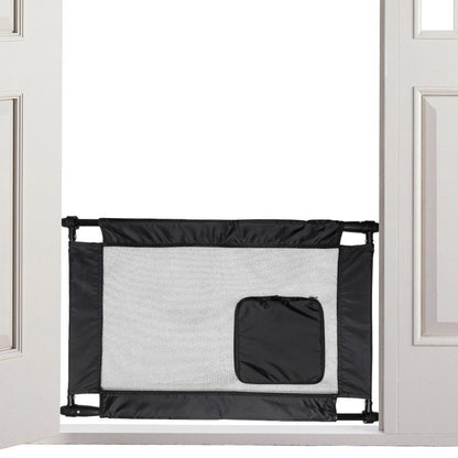 Pet Life ® 'Porta Gate' Anti-Drilling Nylon Mesh Collapsible Folding Travel Safety Pet Cat Dog Gate w/ Zippered Entrance