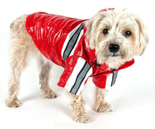 Pet Life ® 'Reflecta-Glow' Reflective Waterproof Adjustable Dog Raincoat Jacket w/ Removable Hood