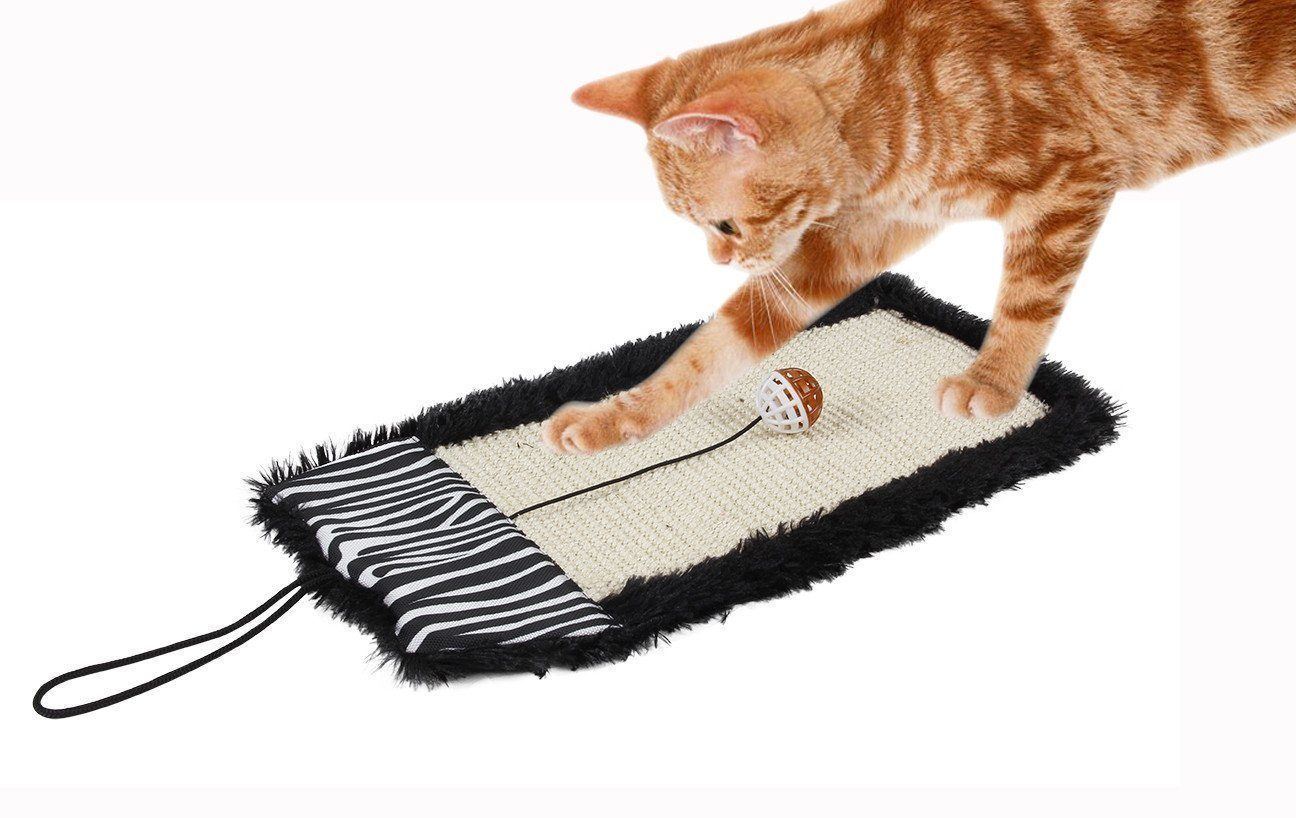 Pet Life ® Scrape Away Sisal And Jute Hanging Carpet Cat Scratcher Toy