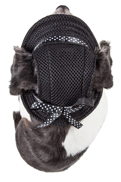 Pet Life ®  'Sea Spot Sun' UV Protectant Adjustable Fashion Mesh Brimmed Dog Hat Cap