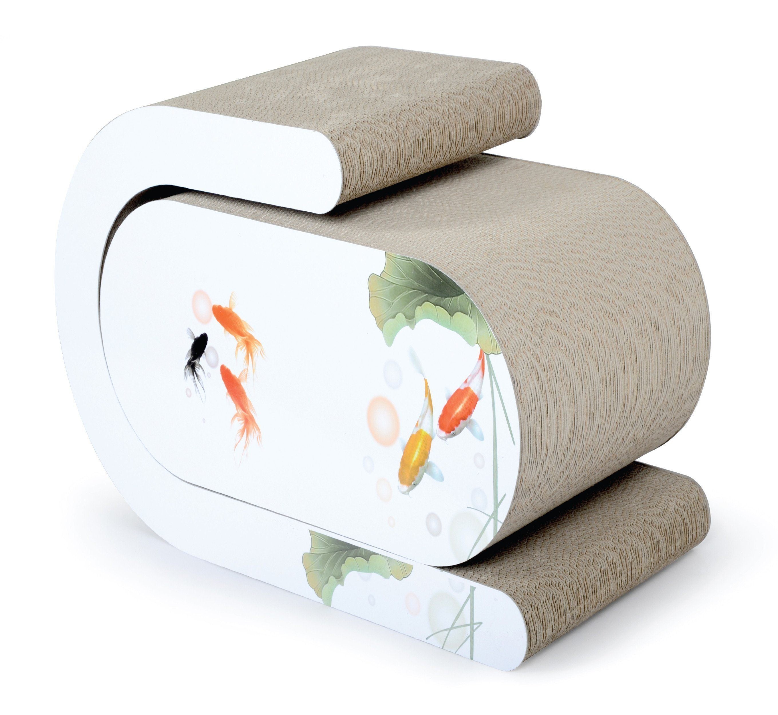 Pet Life ® Shellack Premium Quality 2 In 1 Modern Designer Removable Modular Kitty Cat Scratcher Lounger Lounge With Catnip