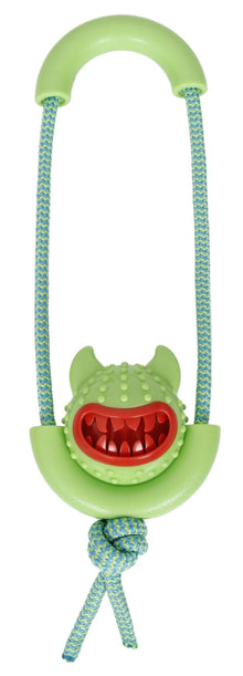 Pet Life ® 'Sling-Away' Tug and Squeak Natural Jute and Rubber Dog Toy