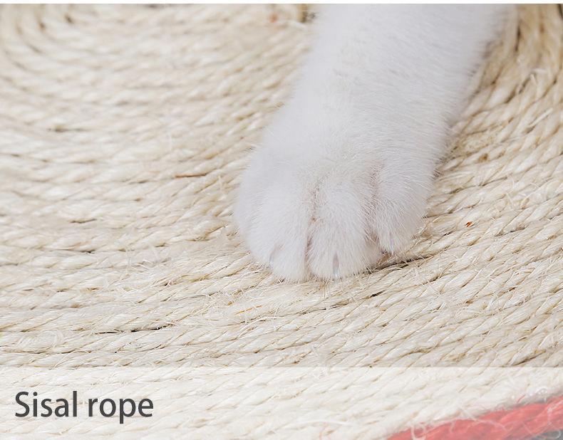 Pet Life ® Stick N Claw Sisal Rope And Toy Suction Cup Circular Cat Scratcher