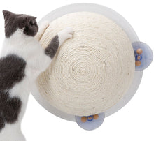 Pet Life ® Stick N Claw Sisal Rope And Toy Suction Cup Circular Cat Scratcher