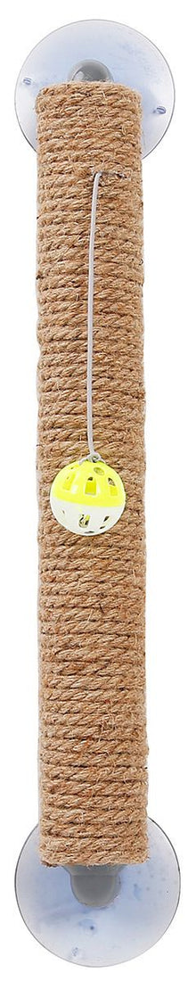 Pet Life ® Stick N Claw Sisal Rope And Toy Suction Cup Stick Shaped Cat Scratcher