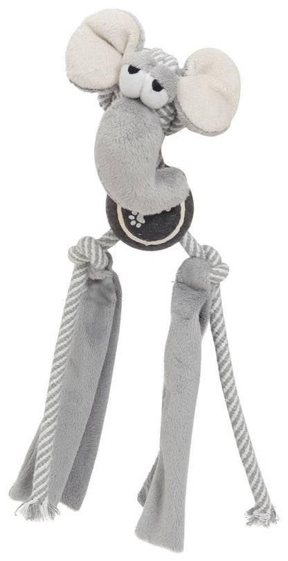 Pet Life ® 'Tennis Pawl' Rope  Squeaker and Crinkle Tennis Dog Toy