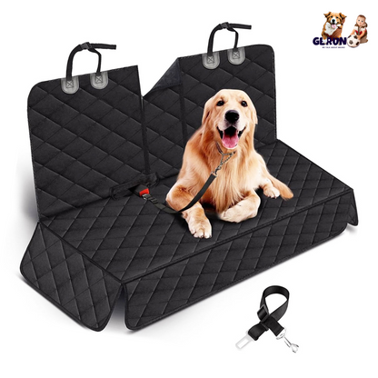 Dog Car Seat Cover Waterproof Scratchproof Pet Car Rear Protector Mat Pet Back Seat Cover with Dog Seat Belt for Car Truck SUV