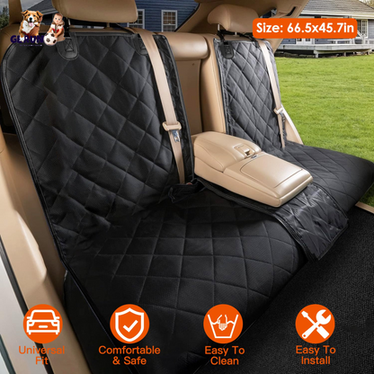 Dog Car Seat Cover Waterproof Scratchproof Pet Car Rear Protector Mat Pet Back Seat Cover with Dog Seat Belt for Car Truck SUV