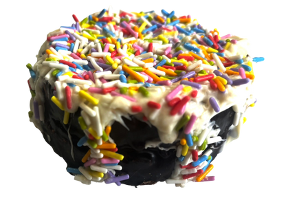 Pawfetti Cakes – Peanut Butter Frosted Rice Cake Dog Treat