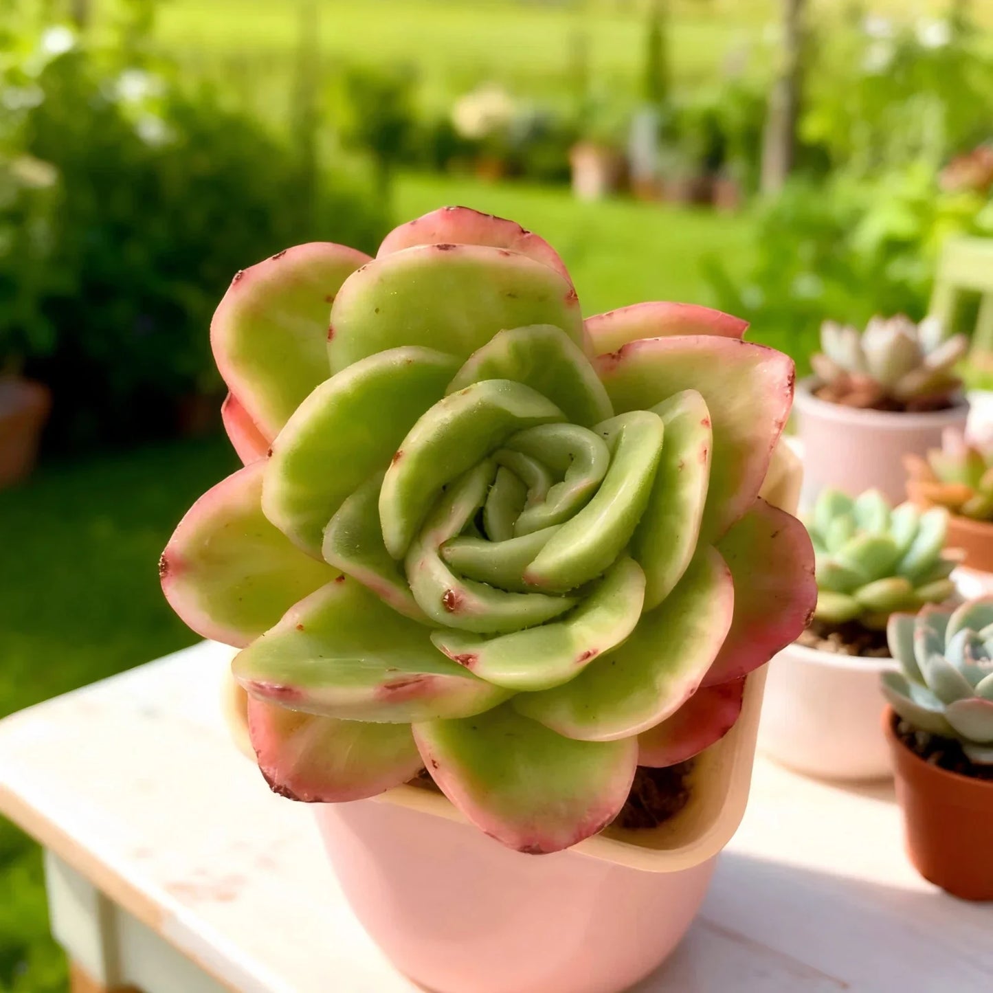 Echeveria ‘Ice Rose’ Variegated Succulent 3–3.5" Bare Root, Rare Indoor Plant, Easy-Care Rosette, Home DÃ©cor, Unique Succulent Gift