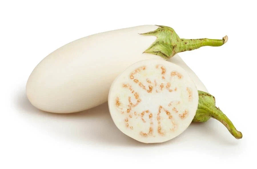 Casper White Eggplant Seeds - Organic Heirloom Non-GMO Pack of 100+ - Solanum melongena, White Eggplant for Home Gardening