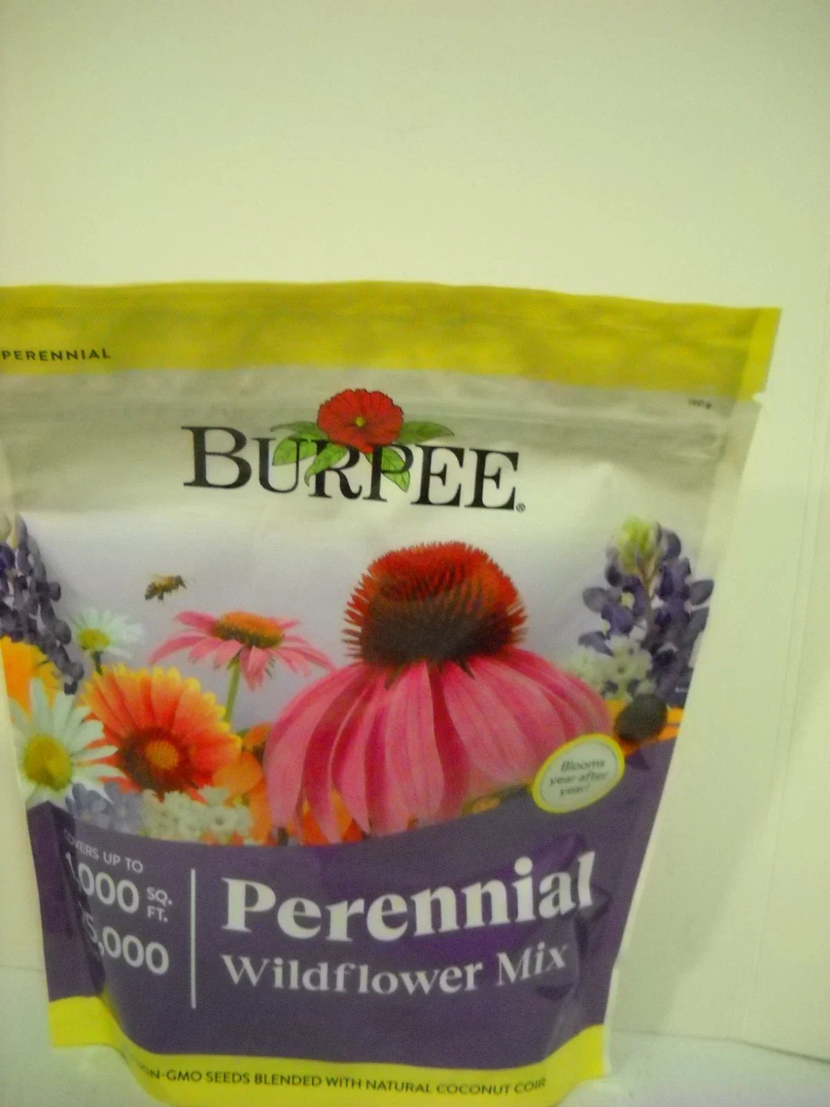 Wildflower Seed Mix 1,000 sq ft Non-GMO Perennial Pollinator Garden Seeds for Bees & Butterflies