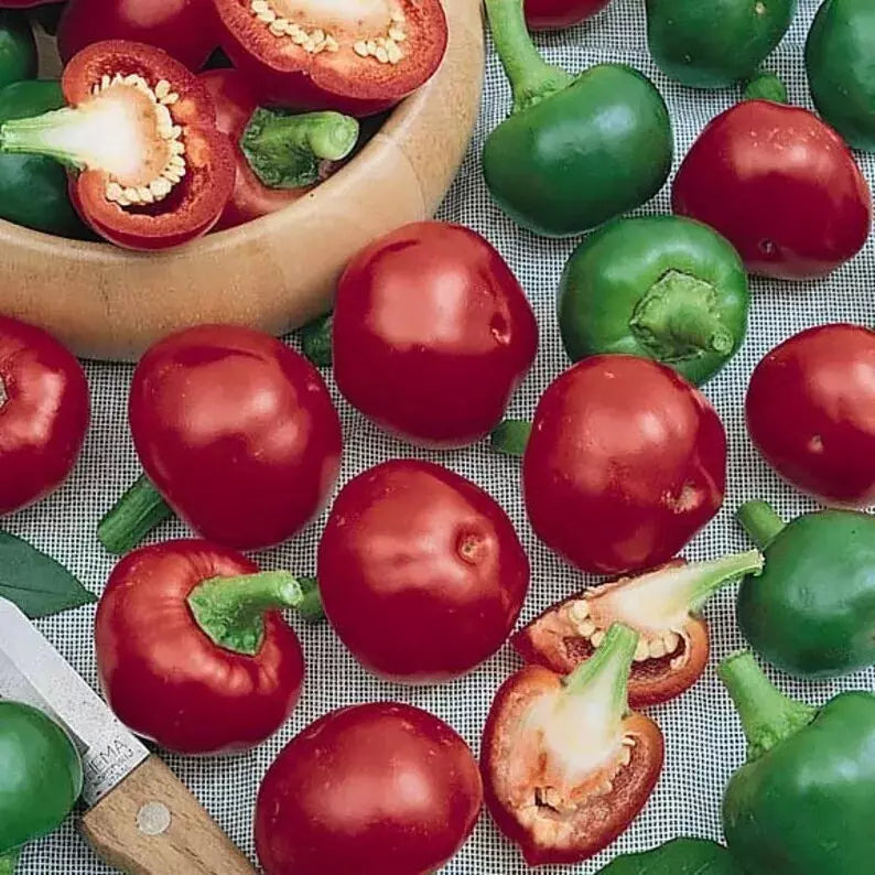 Red Cherry Hot Pepper Seeds - Organic Non-GMO Heirloom Pimenta, 10+ Seeds for Culinary Use & Growing