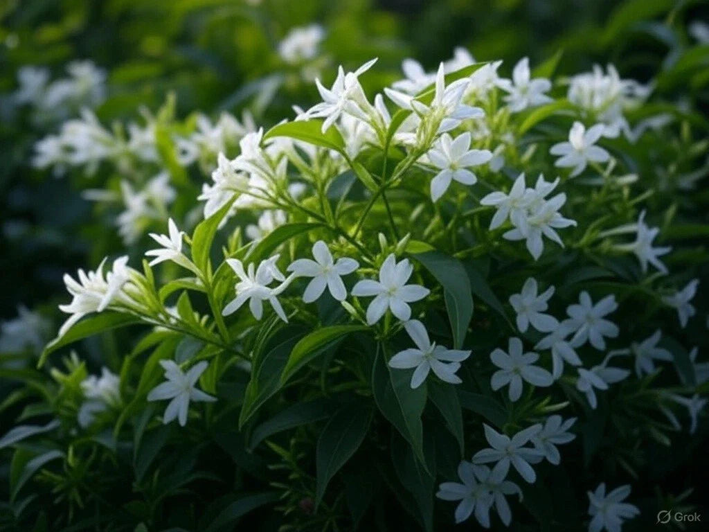 Star Jasmine Plant - 1 Rooted Stem in 4-Inch Pot - Fragrant Climbing Vine Trachelospermum jasminoides for Gardens & Indoor