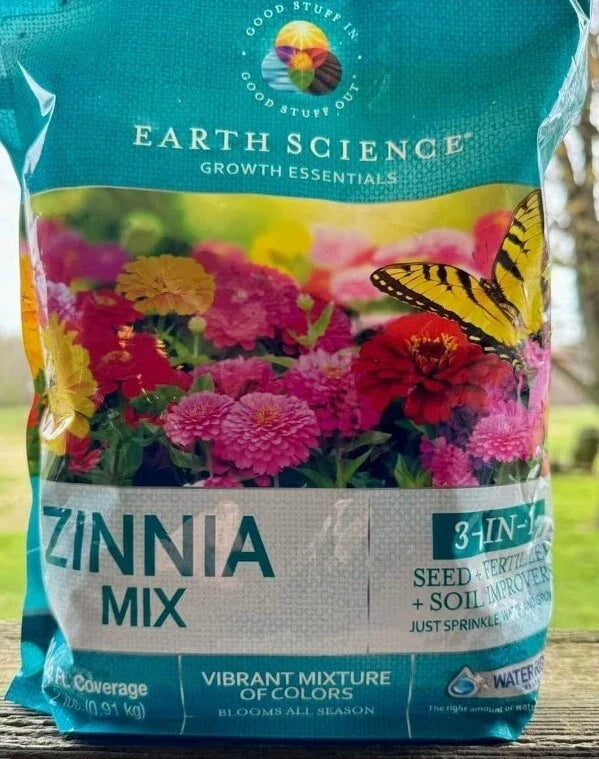 Zinnia Seeds Mix 2 Pounds with Fertilizer and Soil Improvers - Zinnia elegans Flower Seeds for Garden, Cut Flowers, Pollinator Attractant