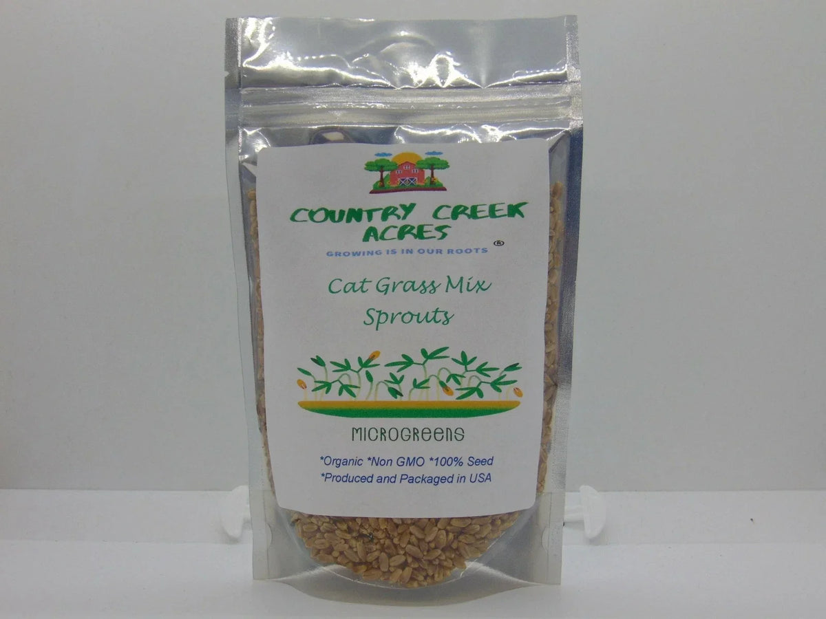 Cat Grass Mix Seeds - Organic Pet Grass Blend for Cats - Wheatgrass, Oat, Barley, Ryegrass - Safe & Nutritious Plant Food