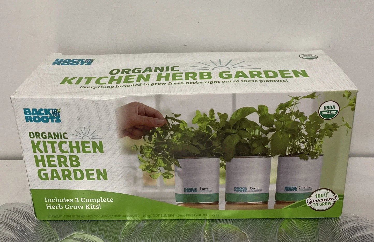 Organic Herb Garden Kit for Indoor Growing | Mint, Basil, Cilantro | Back to the Roots Seed Kit