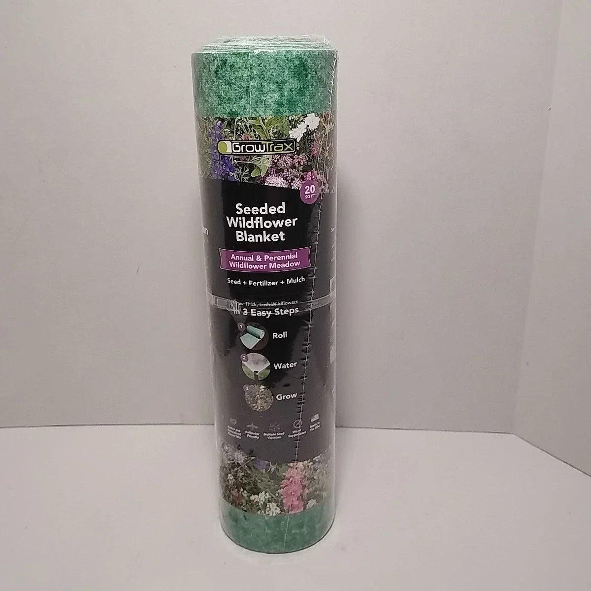 Wildflower Blanket Seed Mat, 20 sq ft, Annual & Perennial Mix, Eco-Friendly Wildflower Seed Blanket, Bee & Butterfly Attracting