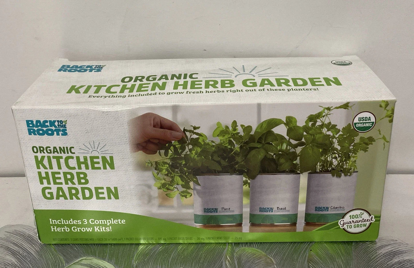 Organic Herb Garden Kit - Indoor Size - Mint, Basil, Cilantro - Back to the Roots