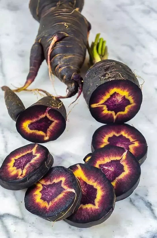 Black Nebula Carrot Seeds - Heirloom Organic Non-GMO, Rare Variety, Daucus carota, 100+ Seeds for Home Garden, Dark Purple Color