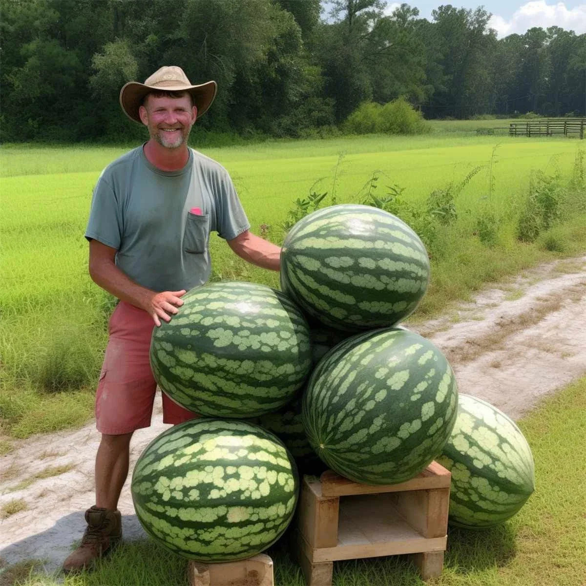 Florida Giant Watermelon Seeds - 24 Heirloom Seeds - Non-GMO, Organic, Rare - Fresh - Citrullus lanatus