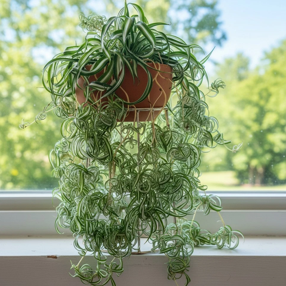 Rooted Spider Plant Cuttings – Chlorophytum comosum Indoor Houseplant Offshoots, Green & White Variegation