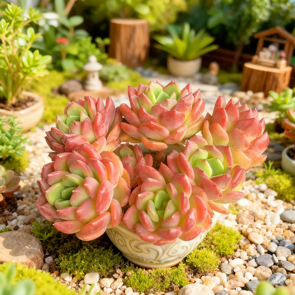 Echeveria Fanta Succulent Plant Bare Root Rosette for Indoor Outdoor Container Garden