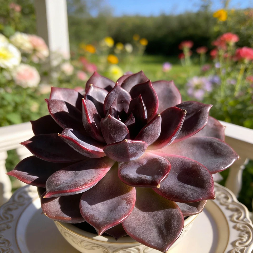 Echeveria Black Mamba Succulent Plant 2.5-Inch Pot Dark Rosette Indoor Outdoor Live Plant