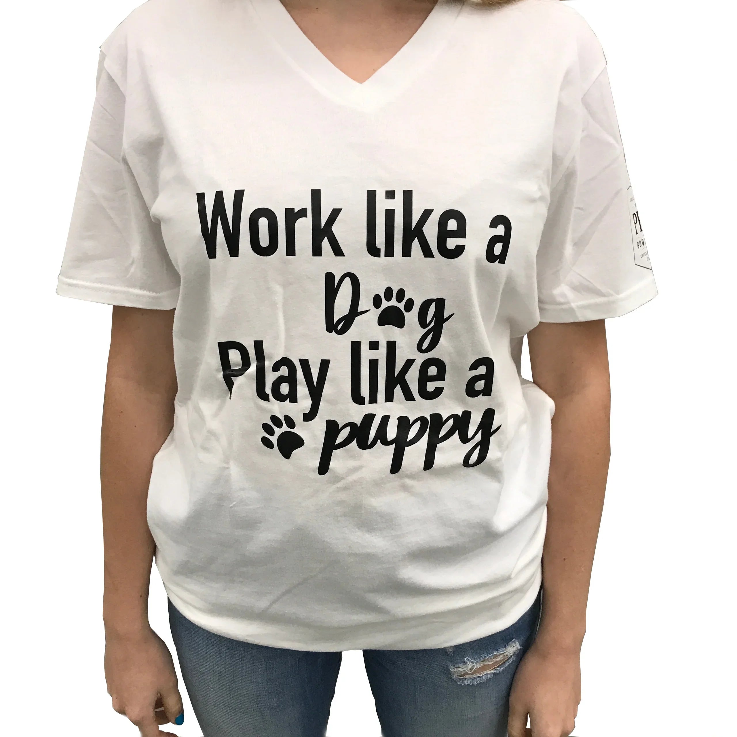 Black Work Like A Dog Play Like A Puppy T Shirt