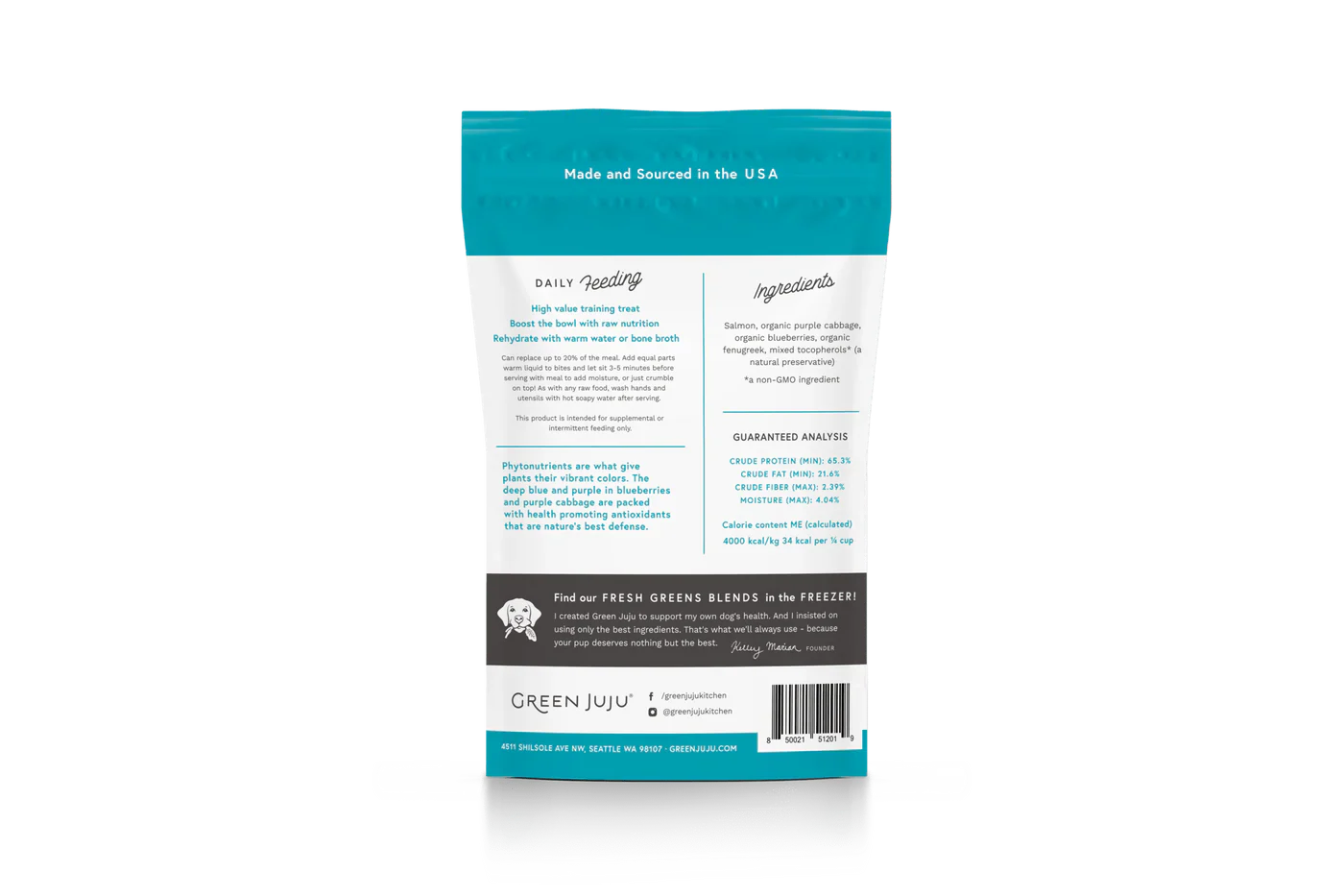 Green Juju Freeze Dried Salmon Blue Whole Food Bites (3OZ)