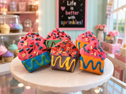 Frosted Sprinkle Cupcakes Dog Cookies – Organic Handmade Dog Treats
