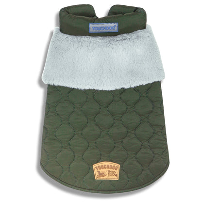 Touchdog 'Furrost-Bite' Fur and Fleece Designer Fashion Dog Jacket