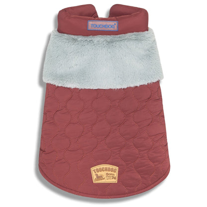 Touchdog 'Furrost-Bite' Fur and Fleece Designer Fashion Dog Jacket