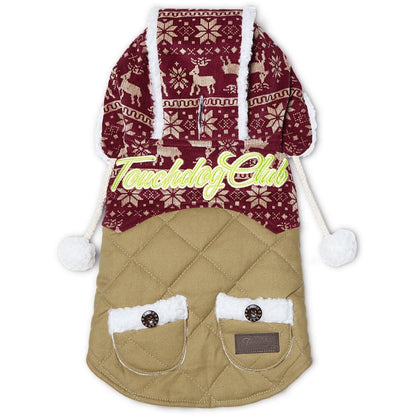 Touchdog ® 'Snowadayz' Pom Pom Hooded Fashion Dog Jacket