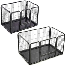 vidaXL Puppy Playpen Exercise Folding Enclosure Pet Kennel Cage Steel Black