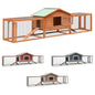 vidaXL Rabbit Hutch Bunny Cage with Pull Out Tray Rabbit Enclosure Solid Wood