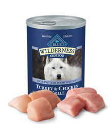 Blue Buffalo Wilderness Senior Dog Turkey and Chicken Grill Wet Dog Cans (12.5oz)