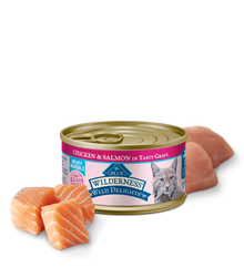 Blue Buffalo Wilderness Wild Delights Adult Chicken and Salmon Entree Wet Cat Can (3oz)