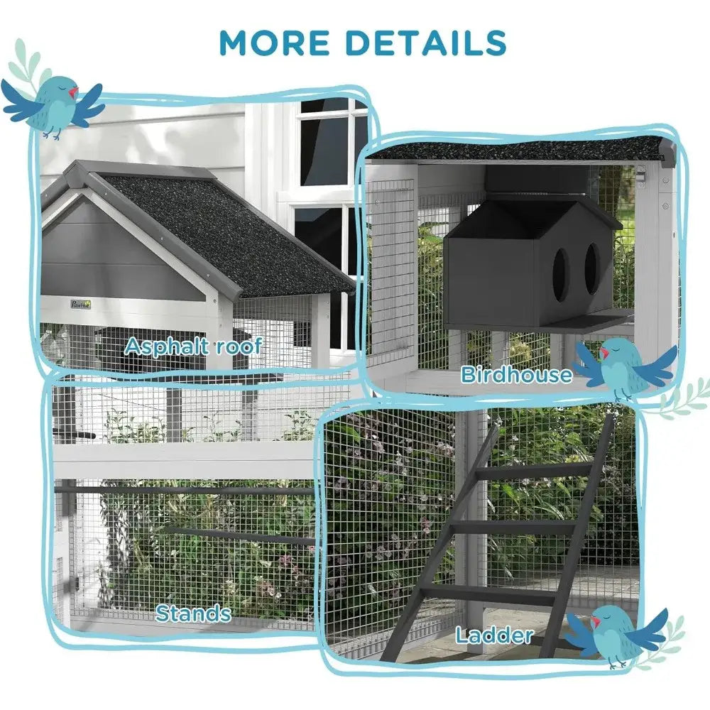 Wooden Outdoor Bird Aviary 67 Inch